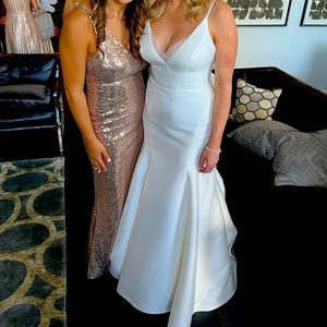 Gold long bridesmaid or New Year’s Eve dress!
